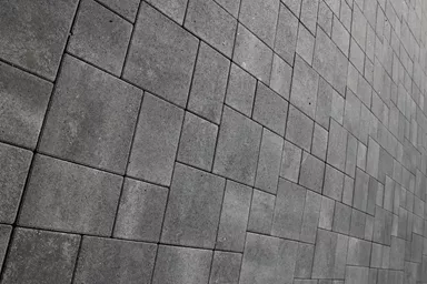 VEGAS Pflasterstein grau schattiert glatt fein gefast L 15-22.5 cm H 6 cm