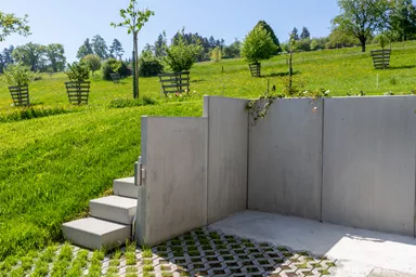 ROZTEC Winkelplatten Typ Midi bewehrt grau glatt gefast L 100 cm B 85 cm H 150 cm W 9 - 18 cm