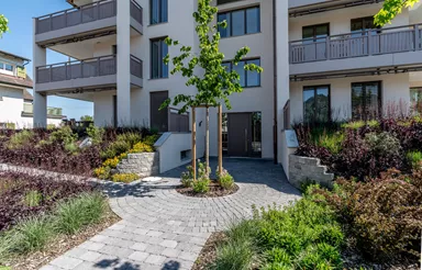 TEGULA Kreisstein inkl. Zentrumsstein grau glatt Kanten gebrochen H 6 cm