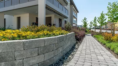 SANTURO Weinbergmauerstein 1-seitig gespalten grau Kanten gebrochen L 25-60 cm B 25 cm H 15 cm