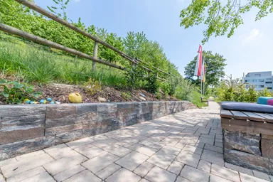 SANTURO Spaltstein-Landhausmauer Typ 4 2-seitig gespalten muschelkalk L 30-50 cm B 25 cm H 7.5 cm