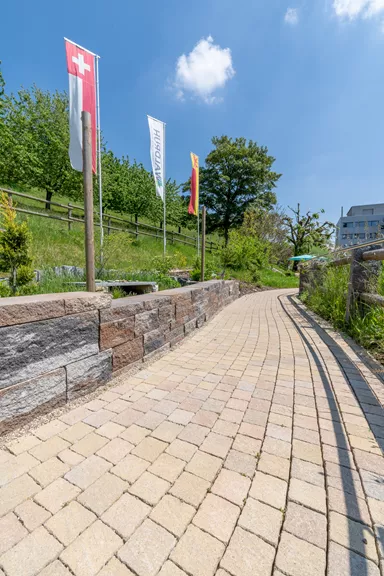 FRIEDA Pflasterstein bernstein strukturiert Kanten gebr. L 8.8-11.8 cm B 9.8 cm H 7 cm