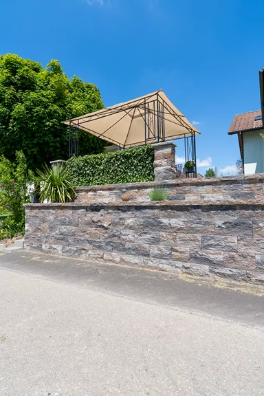 SANTURO Spaltstein-Landhausmauer Typ 4 2-seitig gespalten muschelkalk L 30-50 cm B 25 cm H 7.5 cm