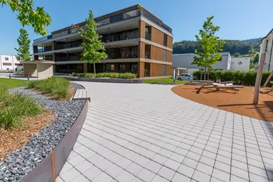 CLASSIC DRAIN Ökostein mit Nocken Normalstein grau glatt leicht gefast L 20 cm B 20 cm H 6 cm