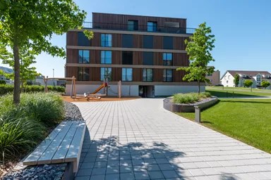 CLASSIC DRAIN Ökostein mit Nocken Normalstein grau glatt leicht gefast L 20 cm B 20 cm H 6 cm