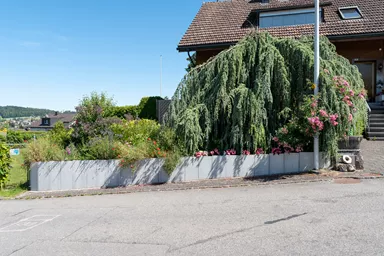 Betonbrett gegossen leicht bewehrt grau glatt vollkantig L 150 cm B 4 cm H 30 cm