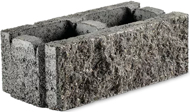 Doppelspaltstein Normalstein 2-seitig gespalten grau mit Splittkorn L 38 cm B 19 cm H 13.5 cm