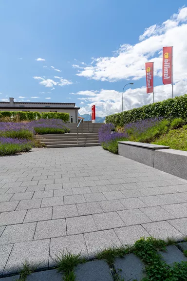 CARENA Sickerstein fino mit Nocken grau haufwerksporig gefast L 25 cm B 25 cm H 6 cm