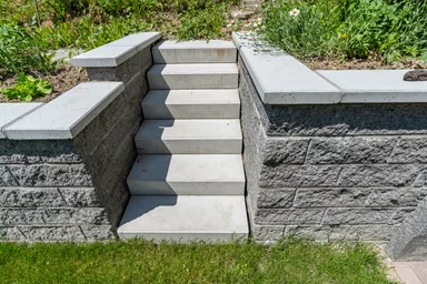 Abdeckplatte zu Spaltstein grau gestrahlt gefast bewehrt L 100 cm B 27.5 cm H 5 cm