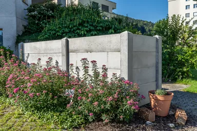 Betonbrett gegossen leicht bewehrt grau glatt vollkantig L 150 cm B 4 cm H 30 cm