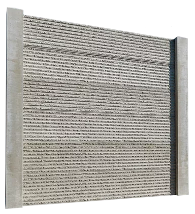 Betonzaun TREND LINE Normalplatte Rome grau doppelseitig L 180 cm B 4 cm H 32.3 cm