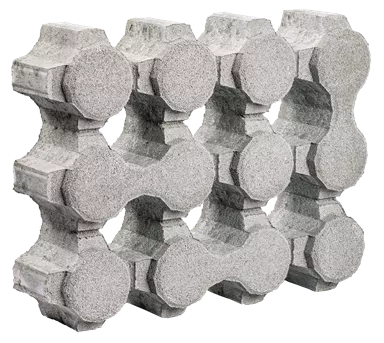 BUGNATO Rasengitterstein grau glatt L 50 cm B 30 cm H 12 cm