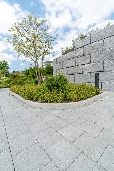 Stellplatte grau glatt beidseitig gefast L 100 cm B 6 cm H 25 cm