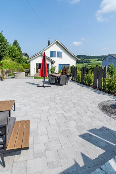 FRIEDA FORMATO Pflasterstein perlgrau strukturiert Kanten gebr. L 10, 20, 30 cm B 20 cm H 7 cm