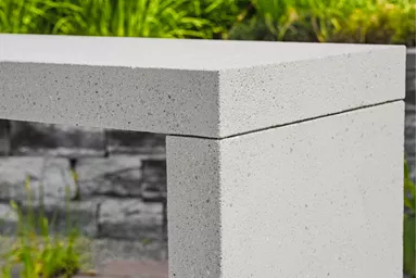 VARIATION Bank grau gestrahlt vollkantig Variabel L 201-300 cm B 40-100 cm H 40-50 cm W 10 cm