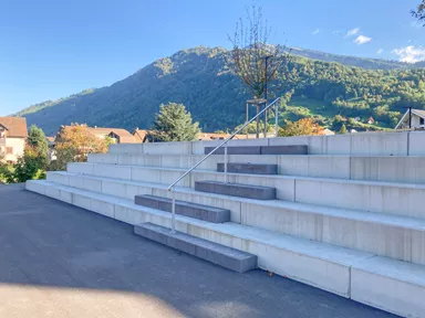 Vierkant-Element Normalelement beidseitig offen grau glatt gefast L 280 cm B 65 cm H 50 cm