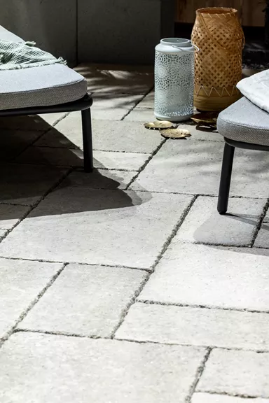 SANTURO Gartenplatte naturgrau Sandsteinoptik Kanten gebrochen L 22.5-67.5 B 22.5-45 cm H 5.5 cm