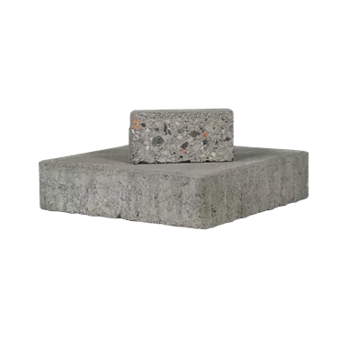 CARENA Pflasterstein mit Nockenverbund Recyclingbeton grau glatt gefast L 12.5 cm B 12.5 cm H 6 cm