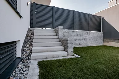 PARADISO Blockstufe argento gestrahlt gefast L 120 cm B 40 cm H 15 cm