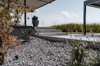 PARADISO Blockstufe argento gestrahlt gefast L 100 cm B 40 cm H 17 cm