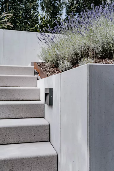 EXACTA LIGHT Winkelplatte Typ 1 grau glatt gefast unbewehrt L 49 cm B 25 cm H 25 cm W 6 cm