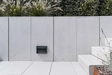 EXACTA LIGHT Winkelplatte Typ 1 grau glatt gefast unbewehrt L 49 cm B 25 cm H 25 cm W 6 cm