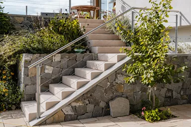 PARADISO Blockstufe ocker gestrahlt gefast L 100 cm B 40 cm H 17 cm