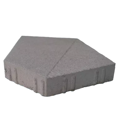 5-Eck Pflasterplatte Typ A + B grau glimmer glatt und strukturiert L 38.1 cm B 30.2 cm H 6 cm