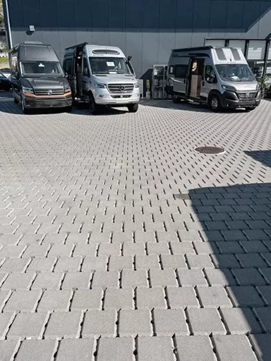 VS 5 Schwerlast Ökostein mit Verschiebesicherung englisch pal. grau glatt gefast L 22.5 cm B 22.5 cm H 10.8 cm