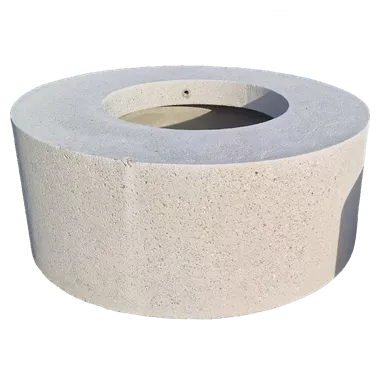 ARBOSO Sitzbankelement rund grau gestrahlt vollkantig ohne Boden D 149 CM H 60 cm