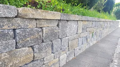 VERZASCA Weinbergmauer allseitig gerumpelt beige marmoriert L 16 cm B 16 cm H 22.5 cm