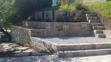 VERZASCA Weinbergmauer allseitig gerumpelt beige marmoriert L 16 cm B 16 cm H 22.5 cm