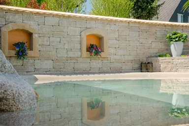 SANTURO Landhausmauer Typ 2 2-seitig gespalten jurakalk Kanten gebrochen L 30-50 cm B 25 cm H 15 cm