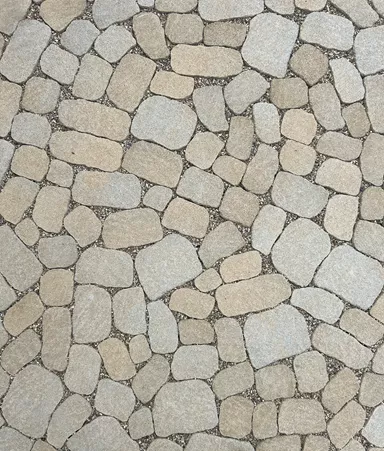 ARENA VISTA Pflasterstein jurakalk strukturiert Kanten gebr. L 6.5 - 21.9 cm B 8.6 - 12.2 cm H 7 cm