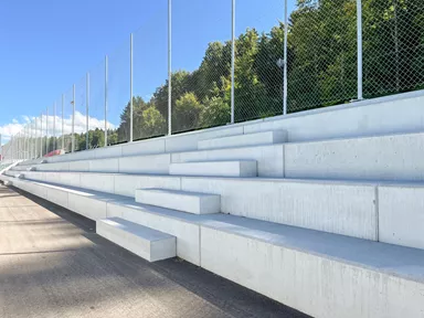 Blockstufe zu Vierkant-Element grau glatt gefast L 150 cm B+H variabel bis 32.5 cm