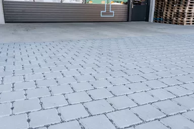 VS 5 Schwerlast Ökostein mit Verschiebesicherung englisch pal. grau glatt gefast L 22.5 cm B 22.5 cm H 10.8 cm