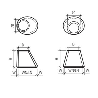 Konen oval Typ gerade