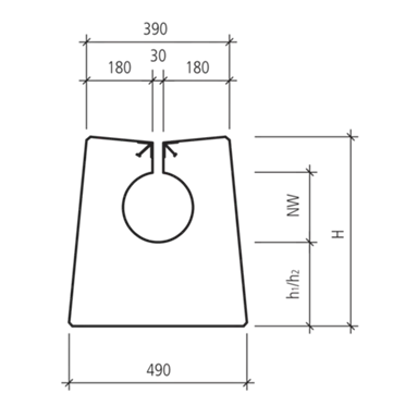 Schlitzrinne Typ Bern, Kantenschutz V4A