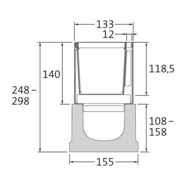 BIRCOslim<sup>®</sup> Rinnen, Schlitz- und Spülkastenaufsätz ze 1.5 mm NW 100
