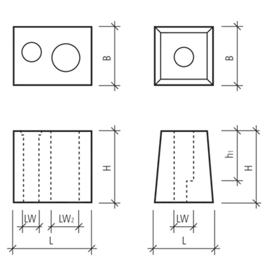 Leitpfostensockel für Hauptstrassen