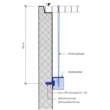 Befestigungswinkel zu Lichtschächten