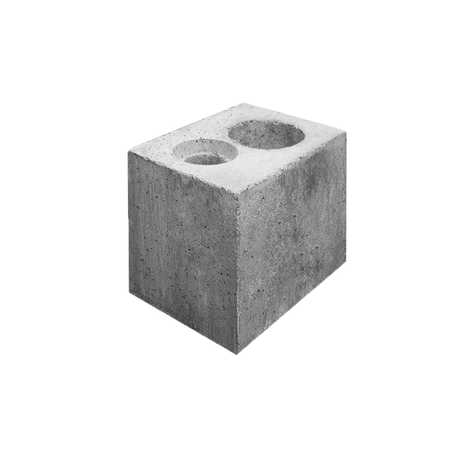 Zwillings-Pfostensockel rechteckig mit Aussparung für Hauptstrassen d1 14 cm und d2 7.5 cm L 35 cm B 25 cm H 30 cm