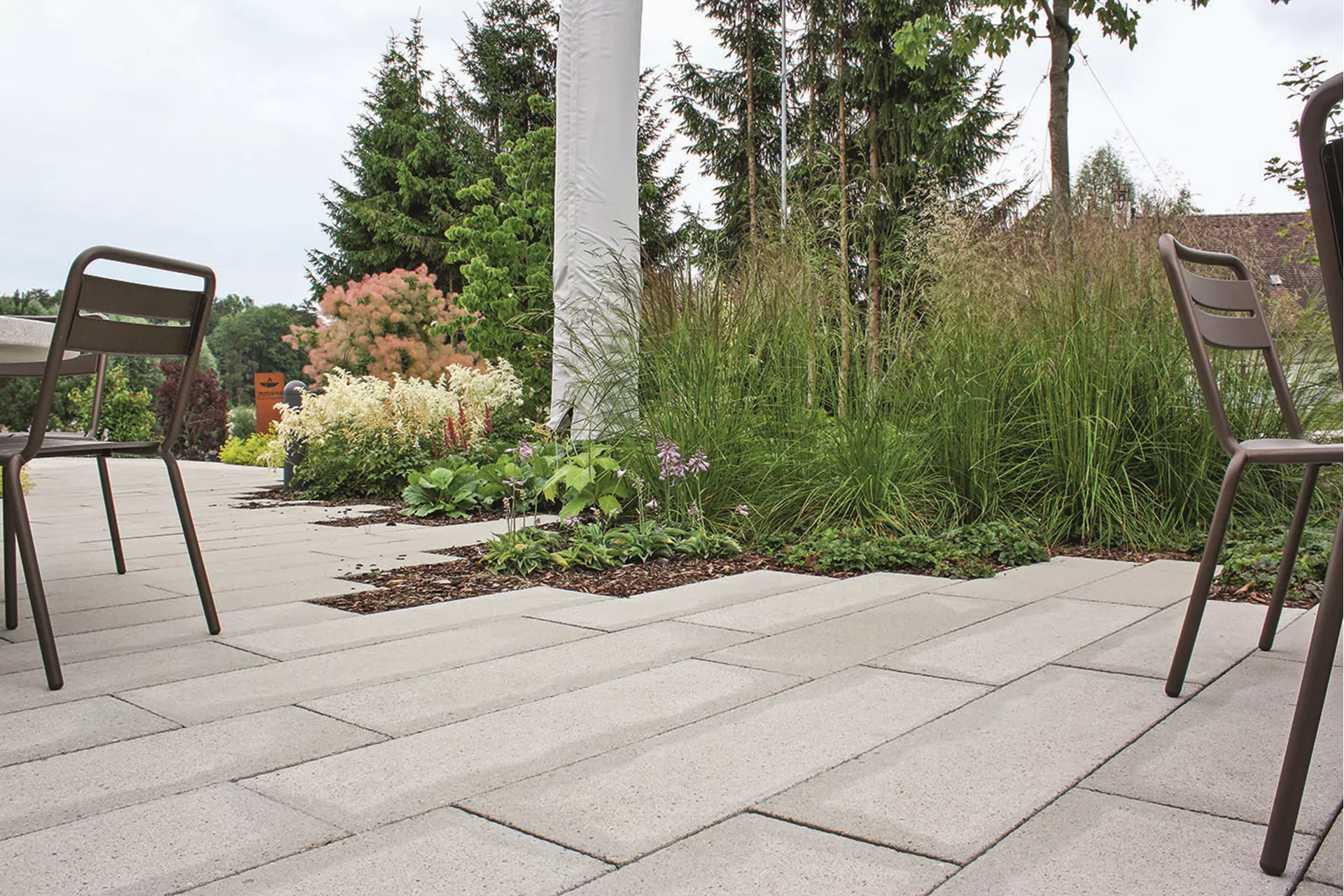 FINALGO Vakuum Gehwegplatte grau gestrahlt vollkantig L 90 cm B 30 cm H 4 cm