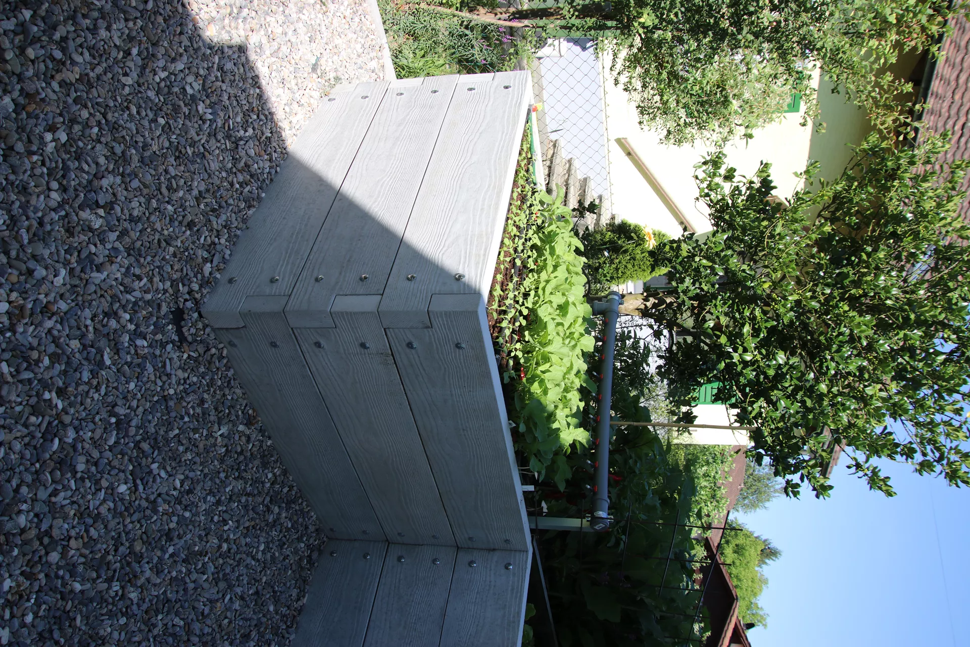 Hochbeet mit Holzstruktur Typ 2 naturgrau strukturiert leicht gefast bewehrt L 234 cm B 120 cm H 75 cm W 6 cm