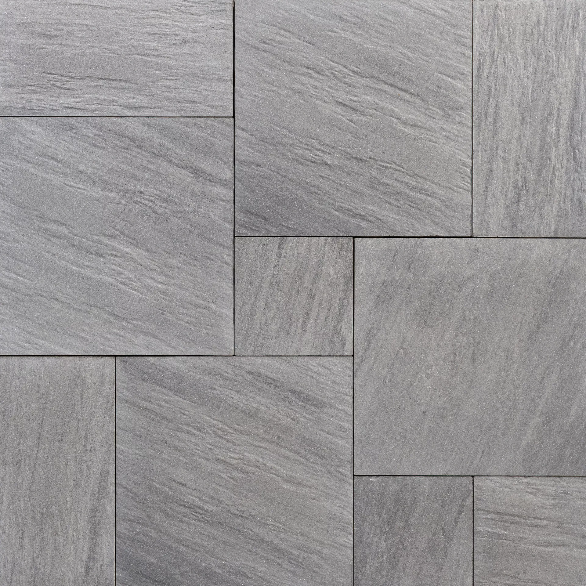 NATURE MOMENTS Gartenplatte hellgrau mit Schieferstruktur vollkantig L 60 cm B 60 cm H 5.5 cm