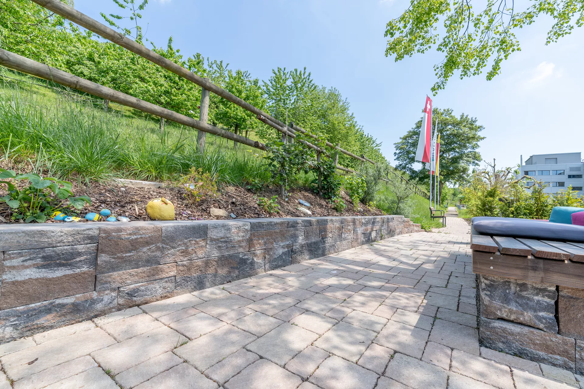 SANTURO Spaltstein-Landhausmauer Typ 4 2-seitig gespalten muschelkalk L 30-50 cm B 25 cm H 7.5 cm