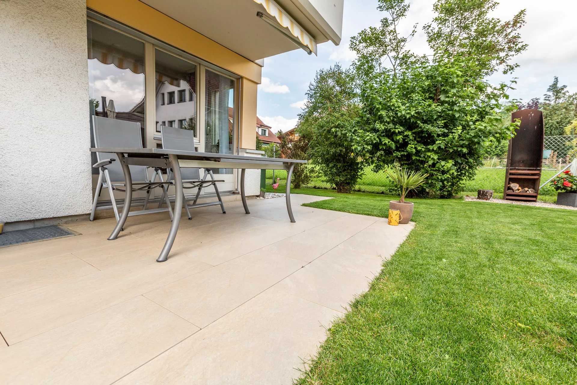 Feinsteinzeug Gehwegplatte Pietra di Barge beige strukturiert vollkantig L 90 cm B 45 cm H 2 cm