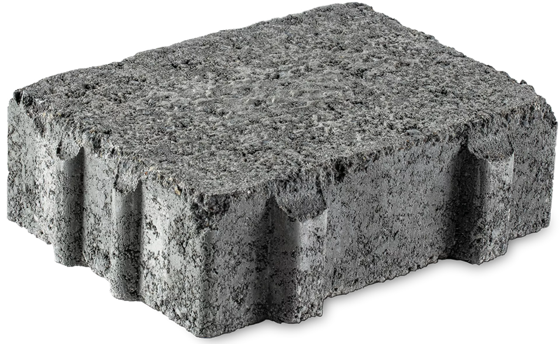 TEGULA SPLITT Ökostein mit Nocken Normalstein grau Kanten gebrochen L 23.2 cm B 17.2 cm H 7 cm