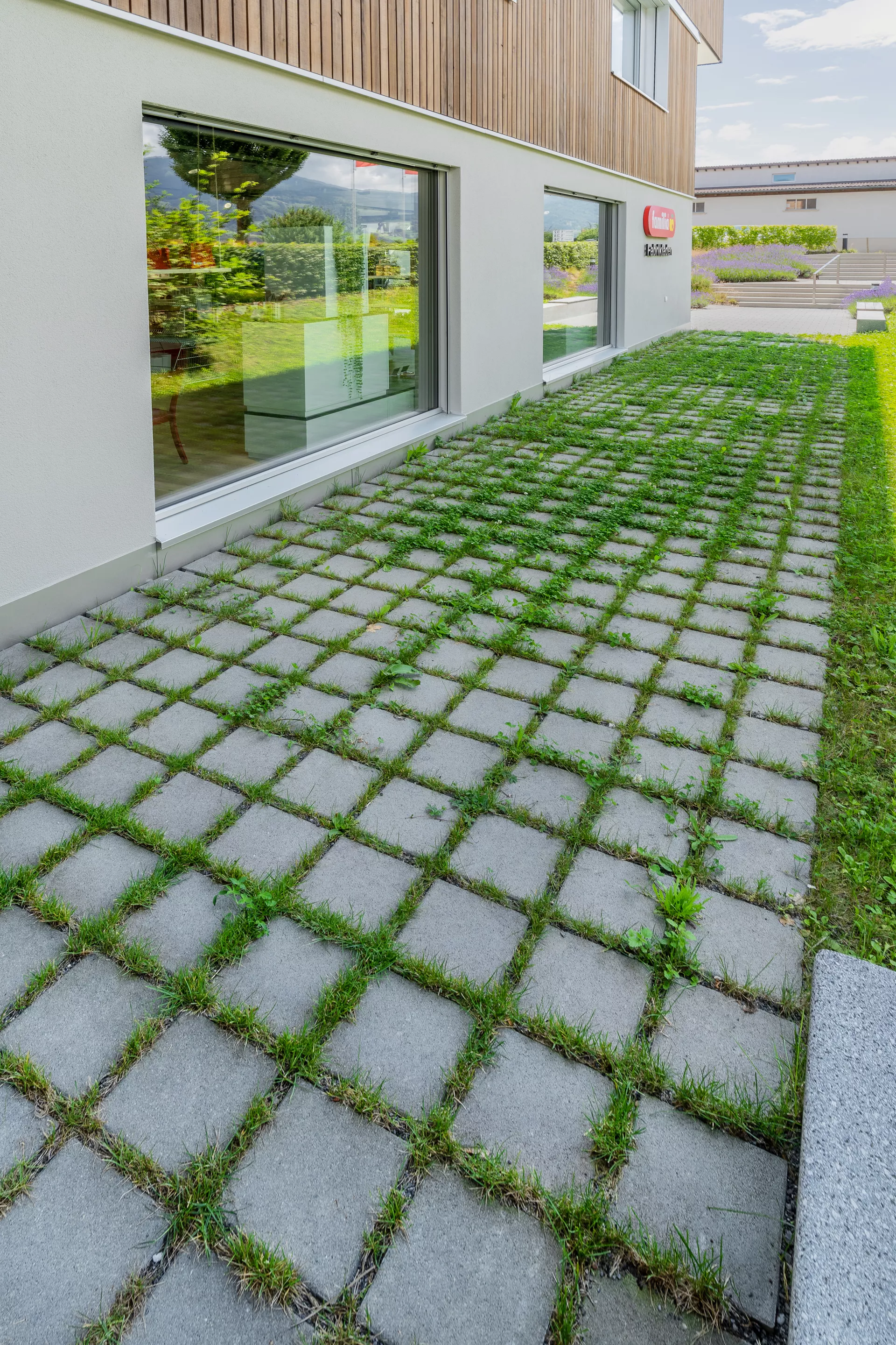 Pavé Oeko CARENA GAZON 25/25/8 cm emboîtement avec ergots, chanfreiné, gris