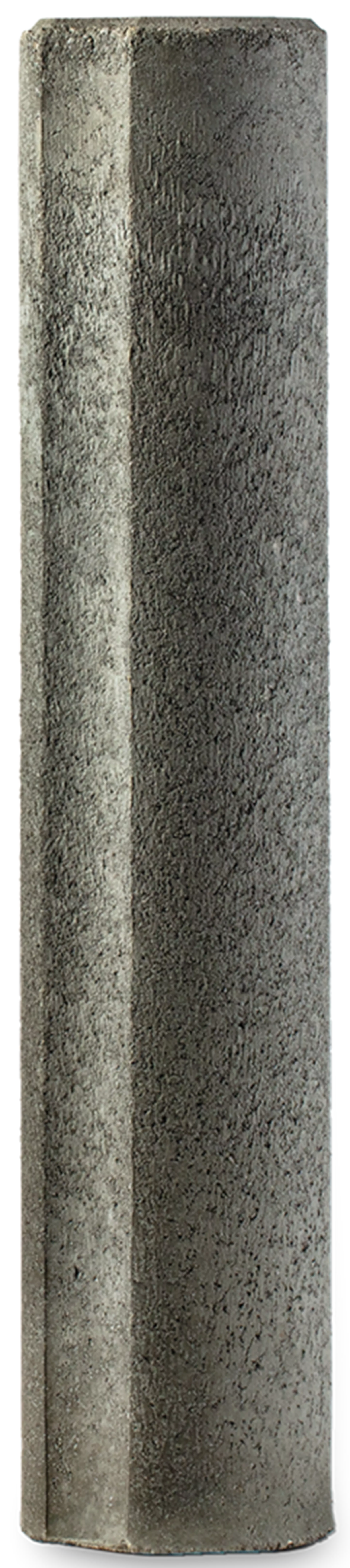 Palisade rund grau glatt gefast unbewehrt mit Kehlung leicht konisch D 20 cm H 80 cm